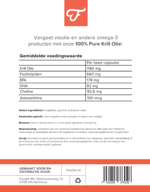 100% Pure Krill Oil, 60 caps (B/A) - Afbeelding 2