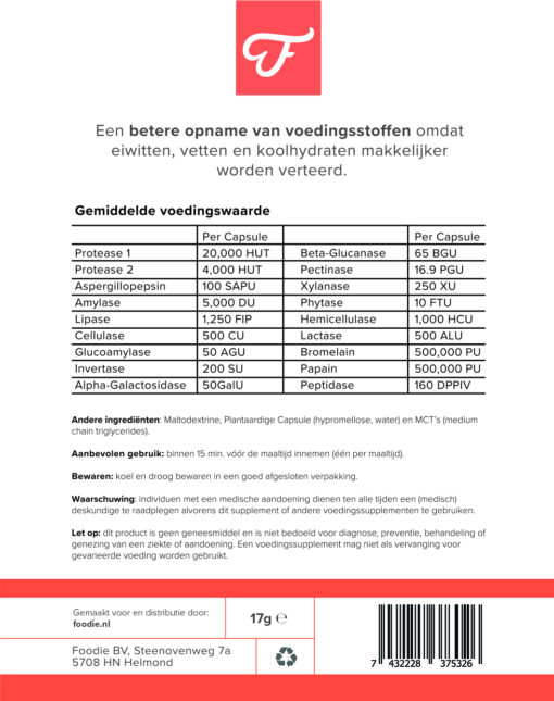 2+2 GRATIS Digestive Enzymes (Full Spectrum), 30 caps - Afbeelding 2