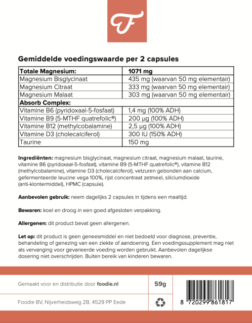 Magnesium Boost, 60 caps - Afbeelding 2