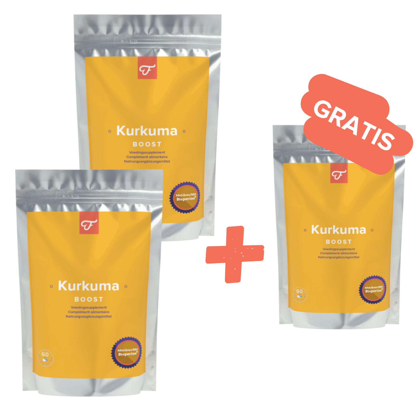 2+1 gratis Kurkuma Boost - foodie.nl