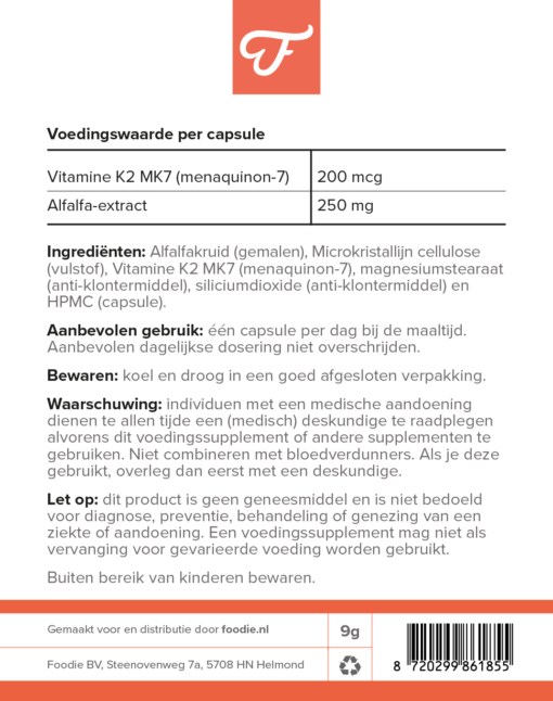 Vitamine K2 Boost, 30 caps (Abonnement) - Afbeelding 2