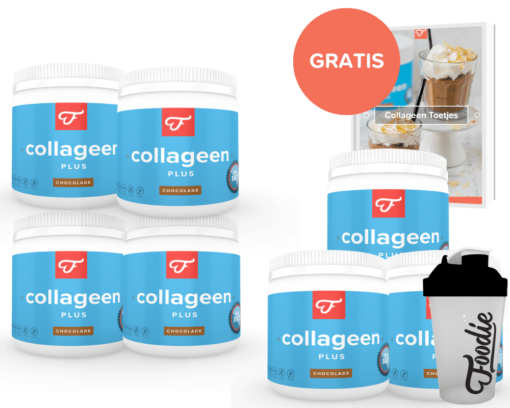 4+2 GRATIS Collageen Plus Chocolade, 300 gram (incl. Ultimate Electrolytes)
