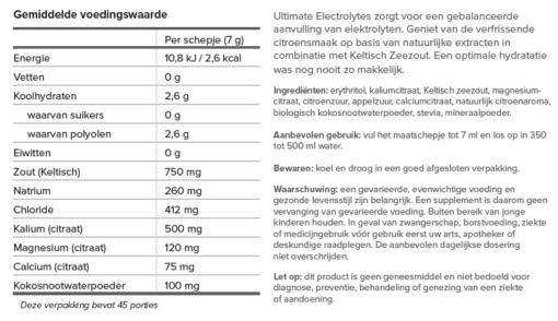 Ultimate Electrolytes Lemon, 315 gram (Facebook Aanbieding) - Afbeelding 3