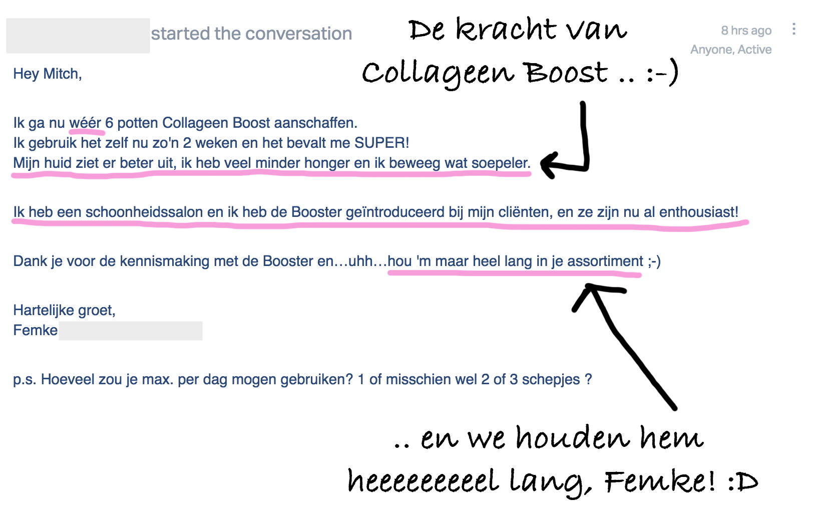 Testimonial Collageen Femke Testimonial Collageen Femke
