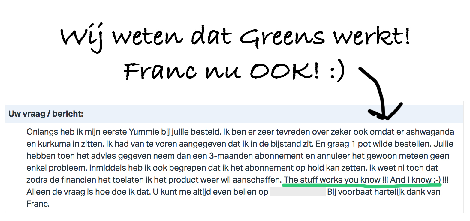 Testimonial Greens Franc Testimonial Greens Franc