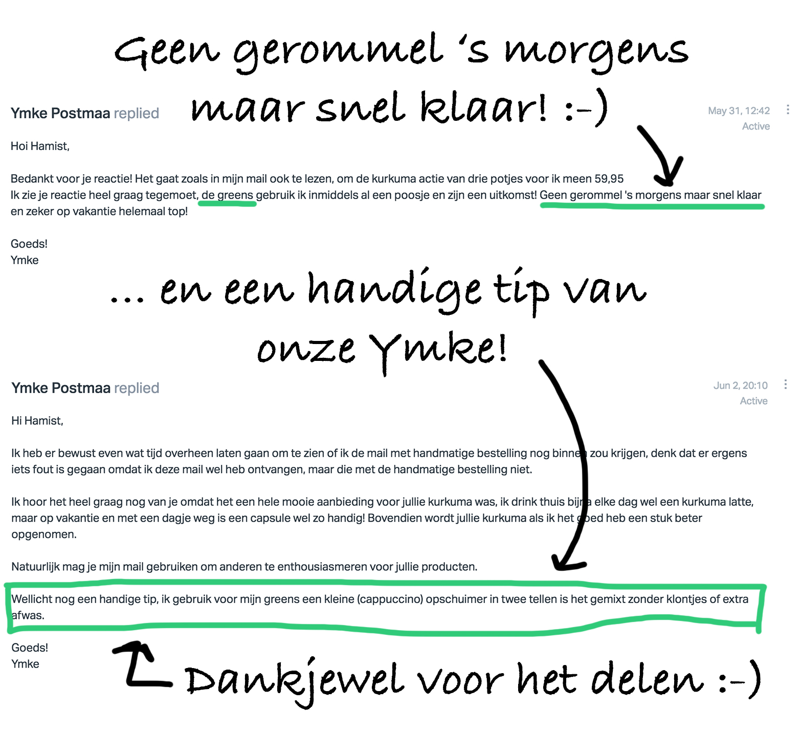 Testimonial Ymke Greens Testimonial Ymke Greens