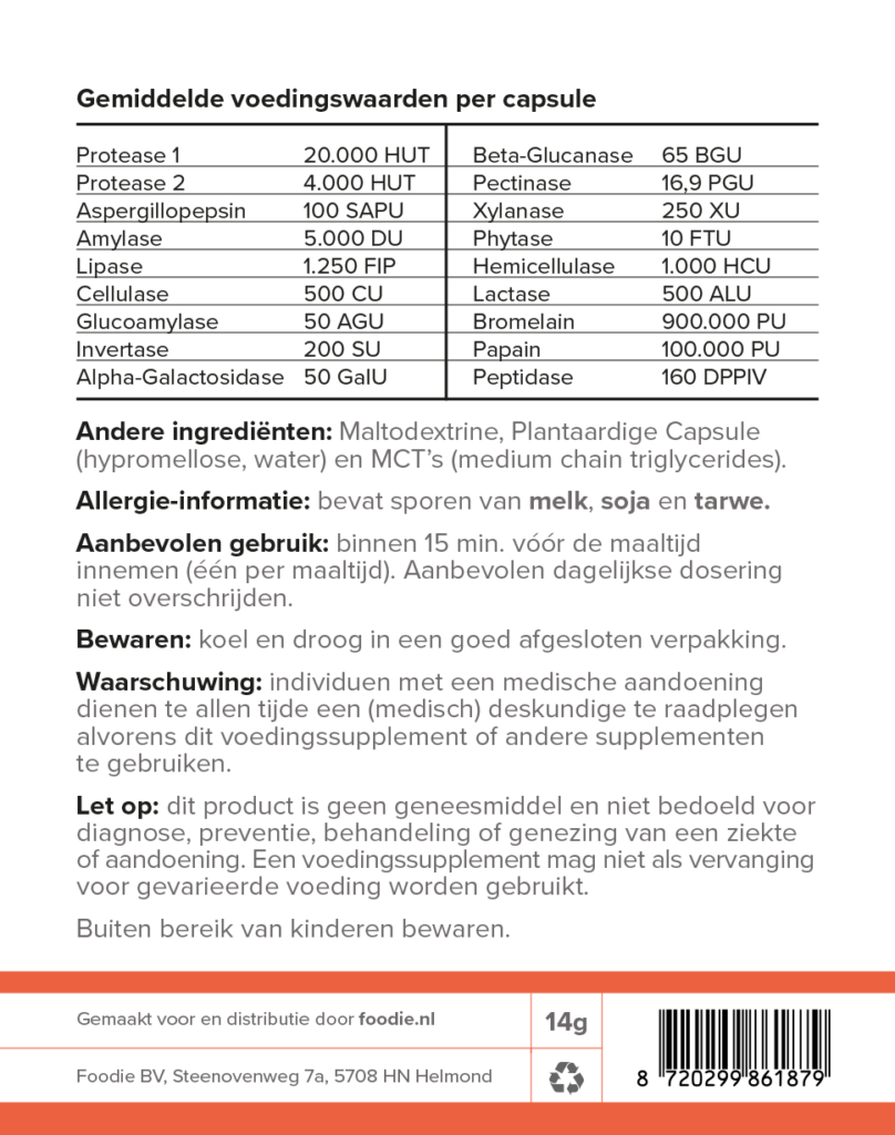 Digestive Enzymes (Full Spectrum), 30 caps Foodie